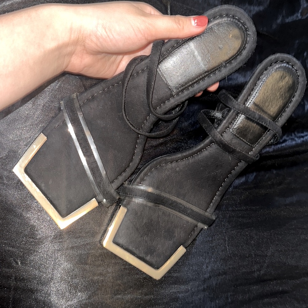 Good American Black Sandals with Silver Accents - Picture 4 of 8